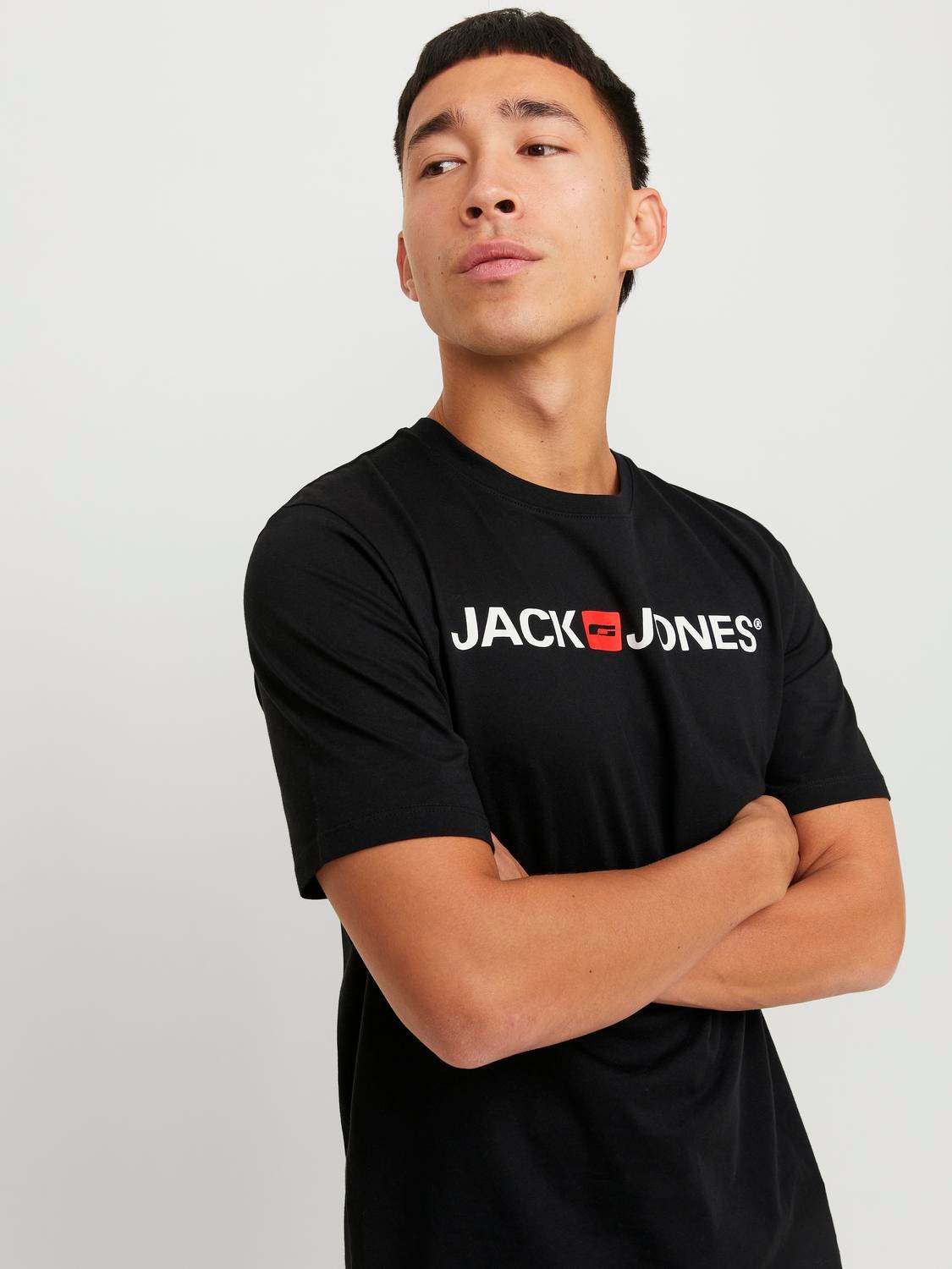 Jack & Jones Z logo Okrągły dekolt T-shirt -Black - 12137126