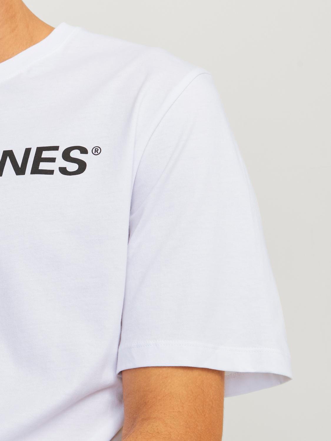 Jack & Jones Logo O-Neck T-shirt -White - 12137126