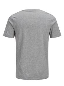 Jack & Jones Z logo Okrągły dekolt T-shirt -Light Grey Melange - 12137126