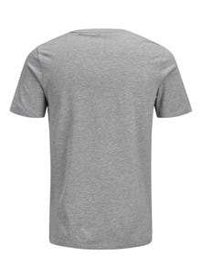Jack & Jones Logotipas Apskritas kaklas Marškinėliai -Light Grey Melange - 12137126