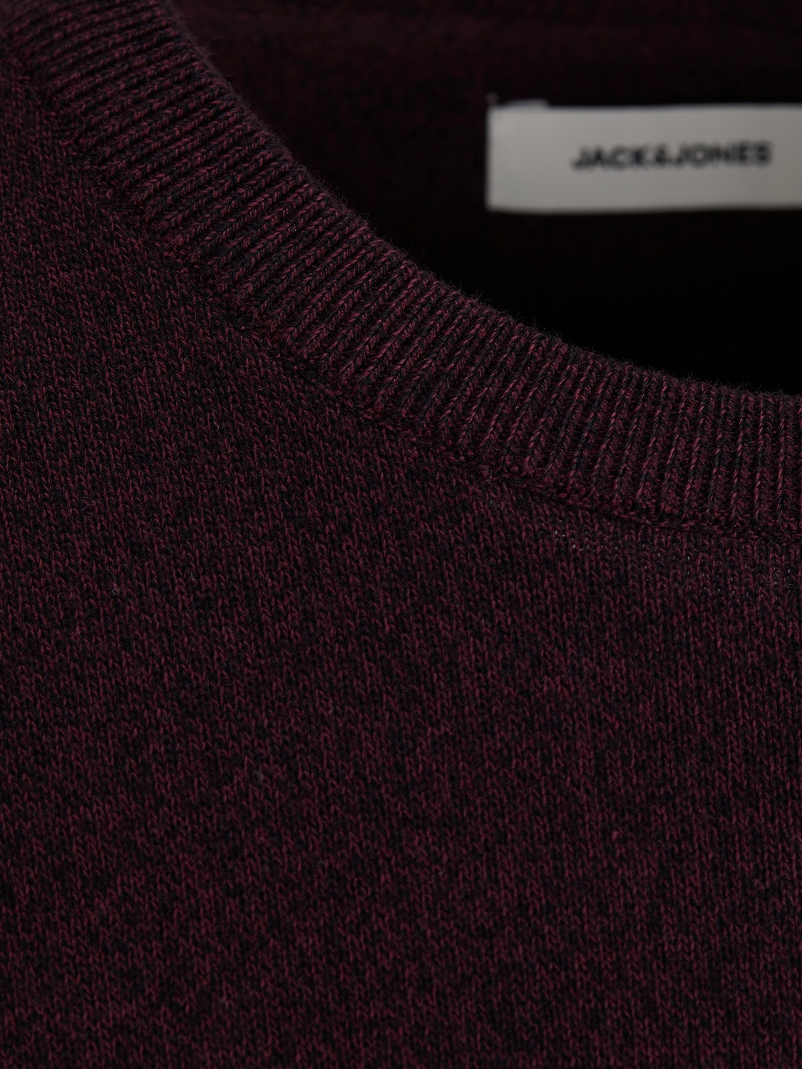 Jack & Jones Ensfarvet Striktrøje med rund hals -Port Royale - 12137190