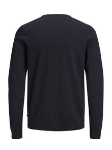 Jack & Jones Enfärgat Crewneck Stickad tröja -Navy Blazer - 12137190