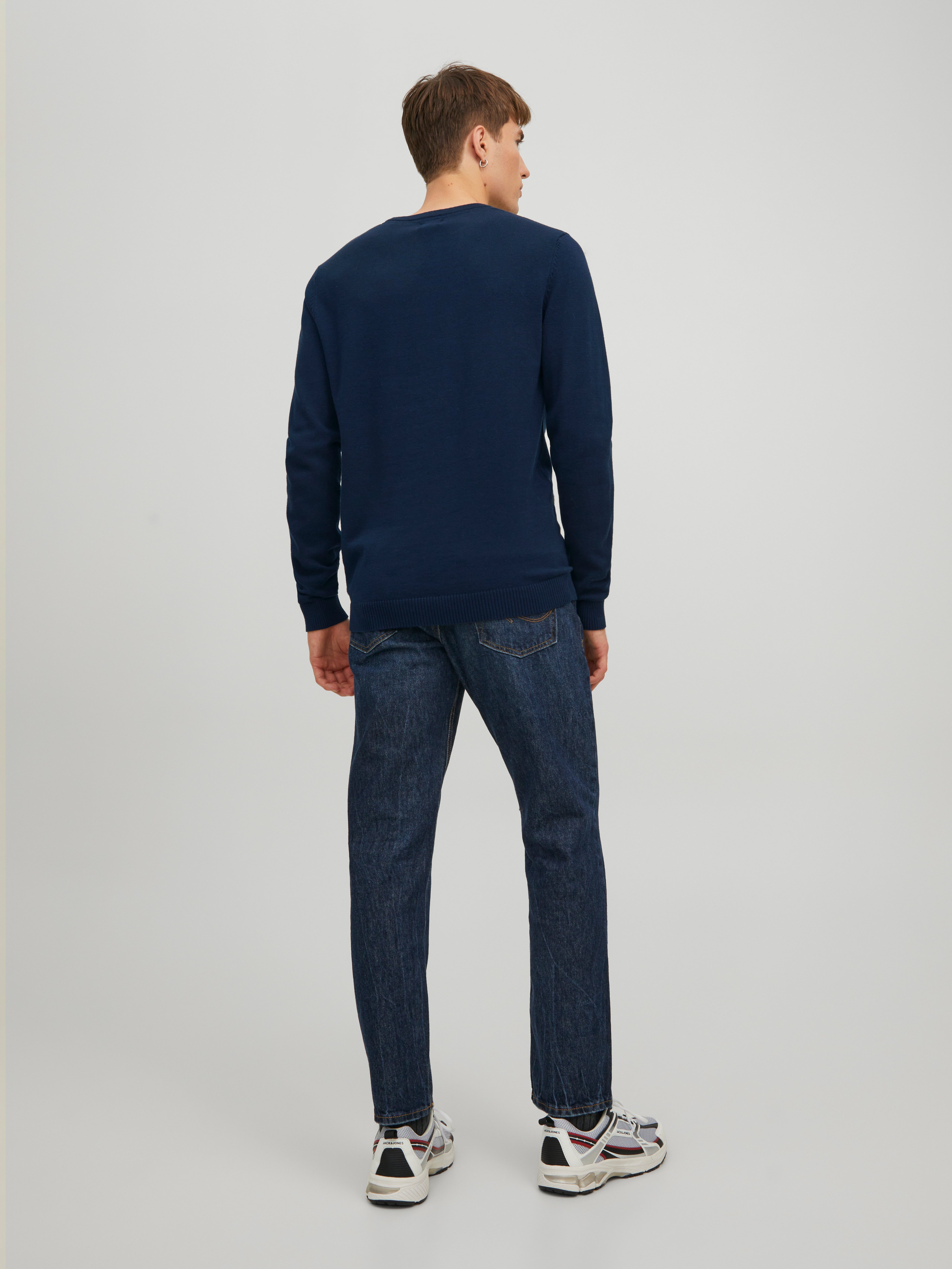 Einfarbig Strickpullover mit Rundhals | Dunkelblau | Jack & Jones®