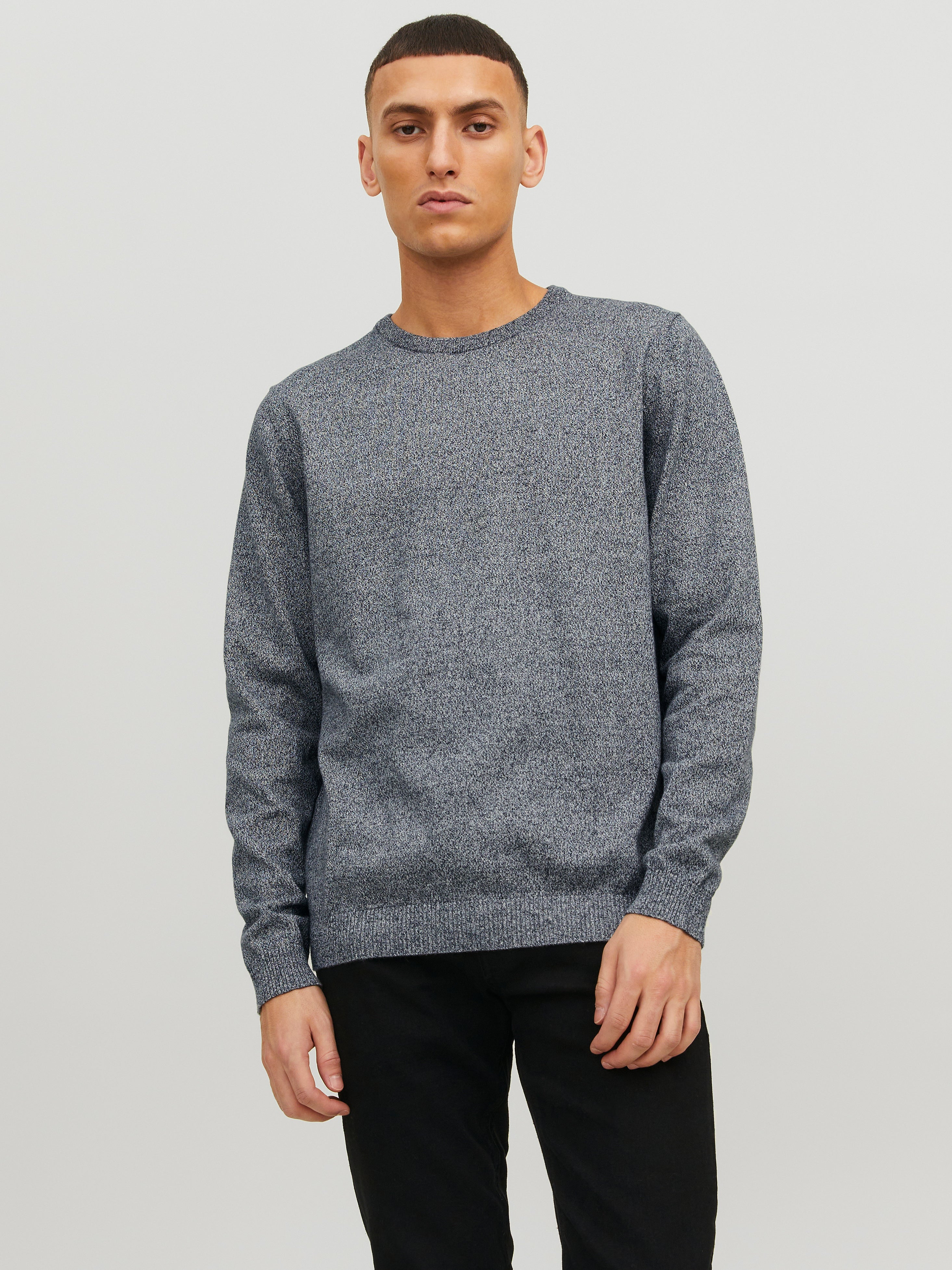Einfarbig Strickpullover