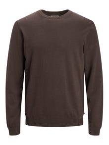 Jack & Jones Plain Crew Neck Jumper -Seal Brown - 12137190