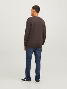 Jack & Jones Plain Crew Neck Jumper -Seal Brown - 12137190