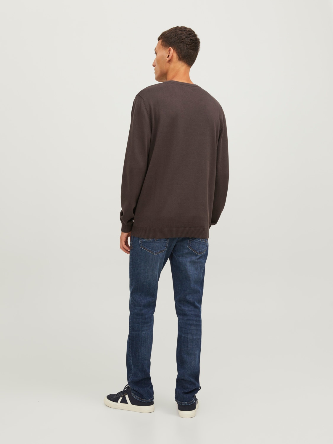 Jack & Jones Sima Személyzeti nyakú pulóver -Seal Brown - 12137190