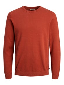 Jack & Jones Plain Crew Neck Jumper -Cinnabar - 12137190