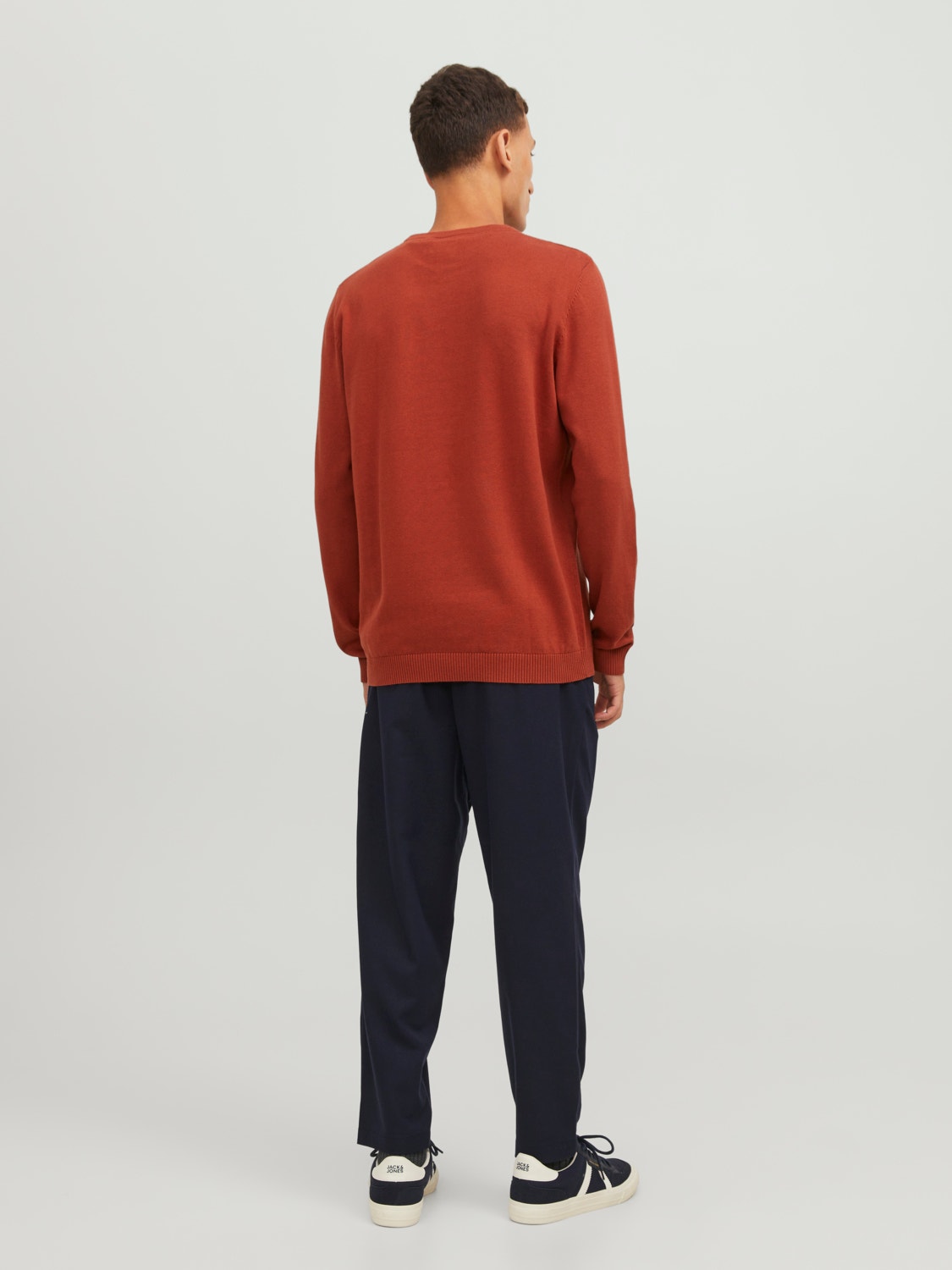 Jack & Jones Plain Crew Neck Jumper -Cinnabar - 12137190