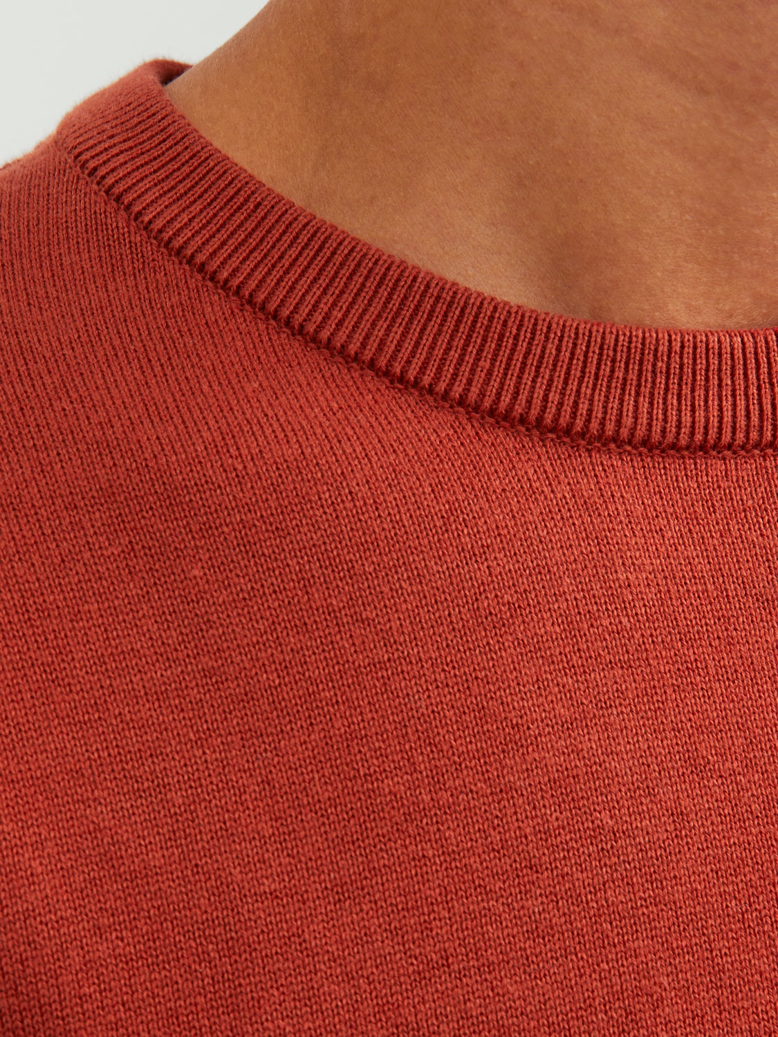 Jack & Jones Plain Crew Neck Jumper -Cinnabar - 12137190