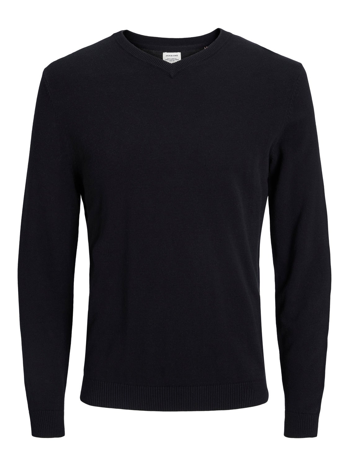 v-neck Knitted Pullover | Black | Jack 