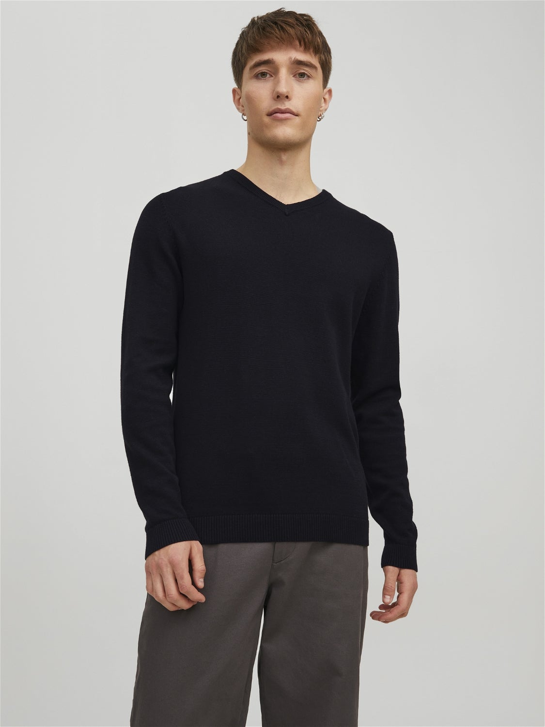Herren Bekleidung Pullover und Strickware V-Ausschnitt Pullover Jack & Jones Pullover in Schwarz für Herren 