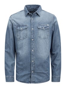 Jack & Jones Camisa de Ganga Slim Fit -Medium Blue Denim - 12138115
