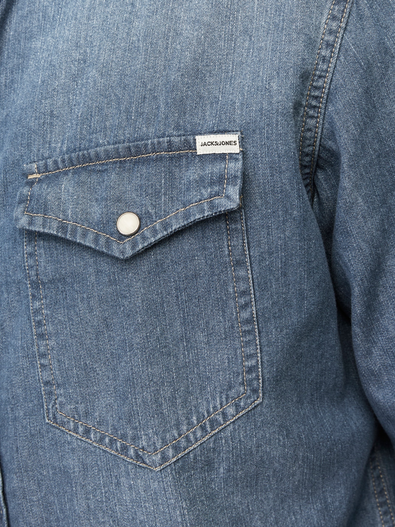 Jack & Jones Slim Fit Denim Shirt -Medium Blue Denim - 12138115