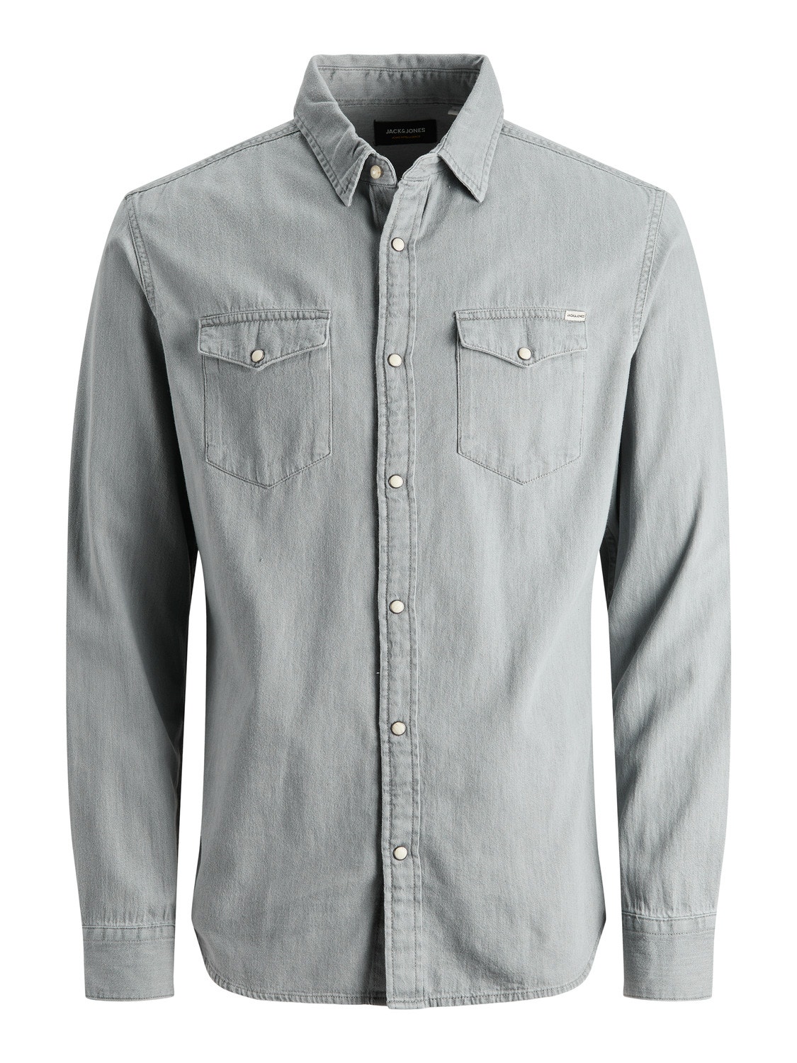 Slim Fit Denim Shirt | Light Grey | Jack & Jones®