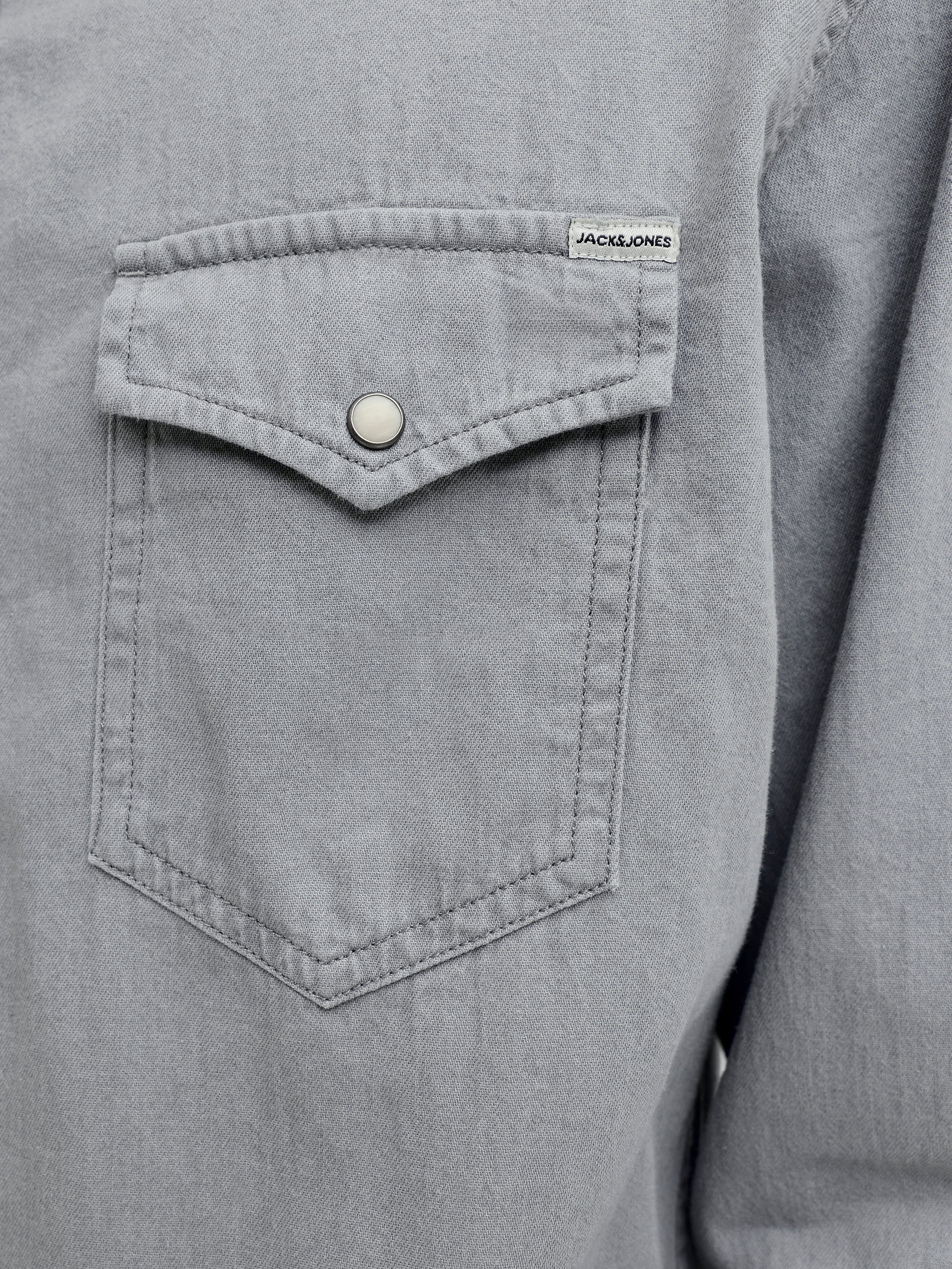 Jack And Jones - Chemise Jean A Manches Longues Sheridan Gris Jack And Jones - Chemise Jean A Manches Longues Sheridan Gris