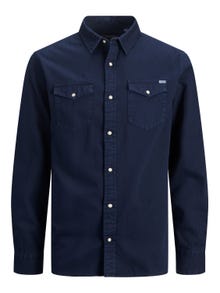 Jack & Jones Slim Fit Džinsiniai marškiniai -Dark Navy - 12138115