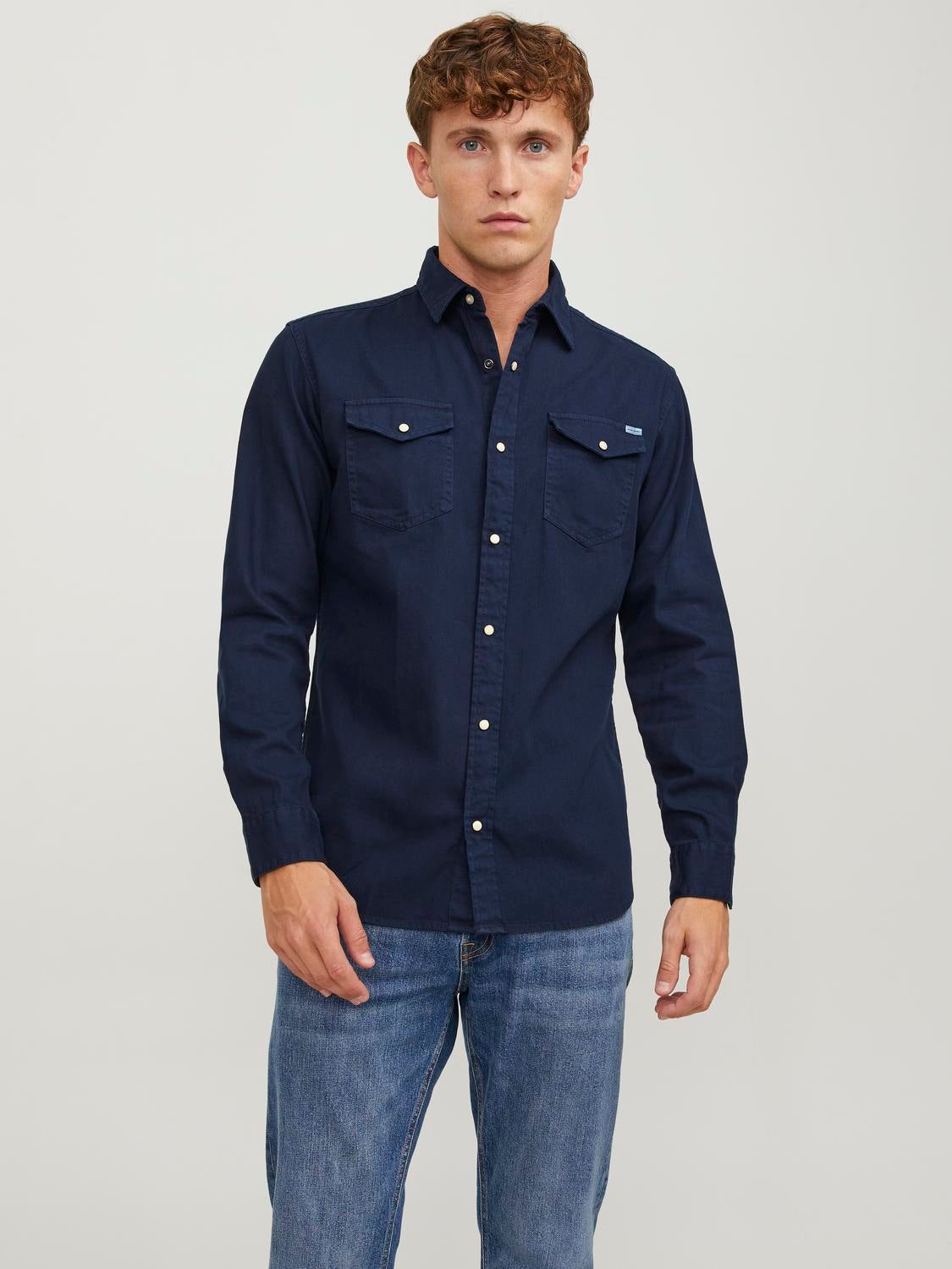 Camisa vaquera Corte slim Azul oscuro Jack Jones