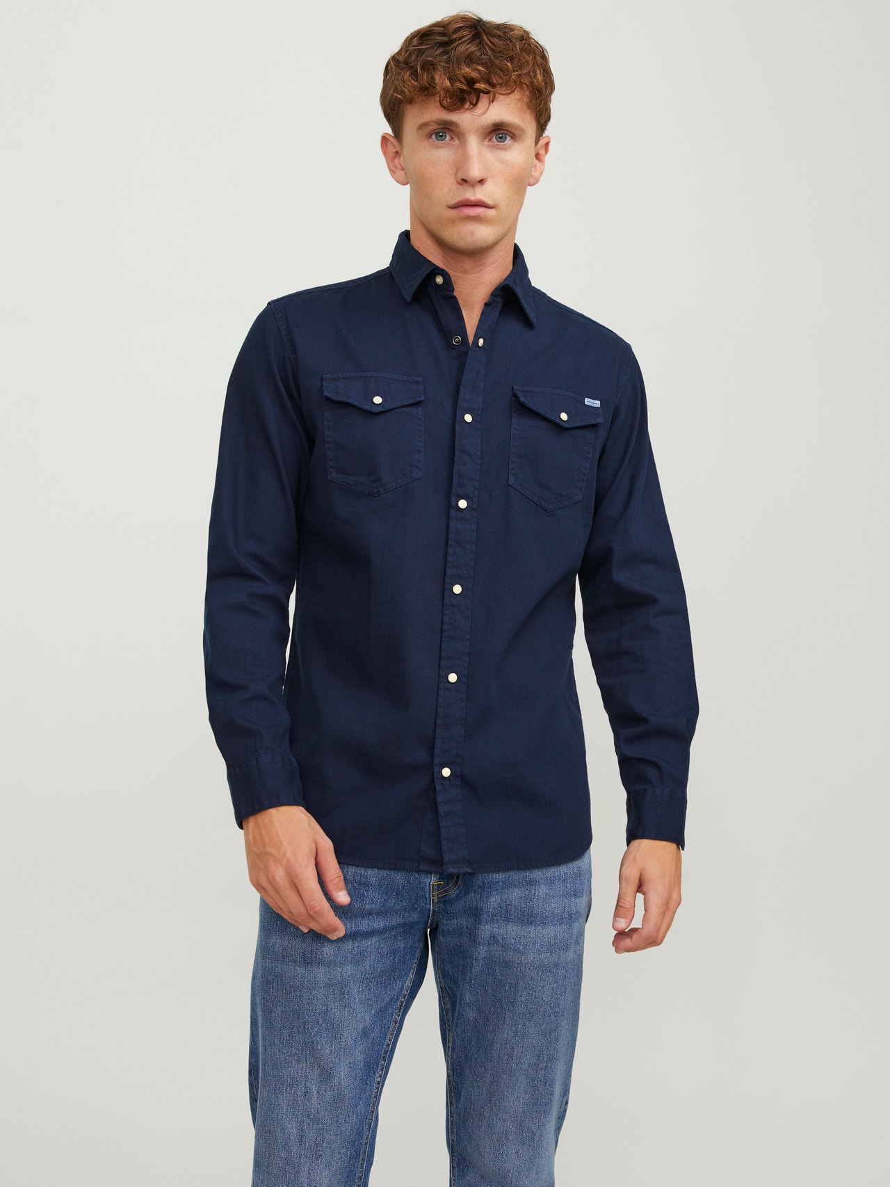 Shirt Jack Jones Jeanshemd Hemd Herren Kurzarm JACK JONES Male