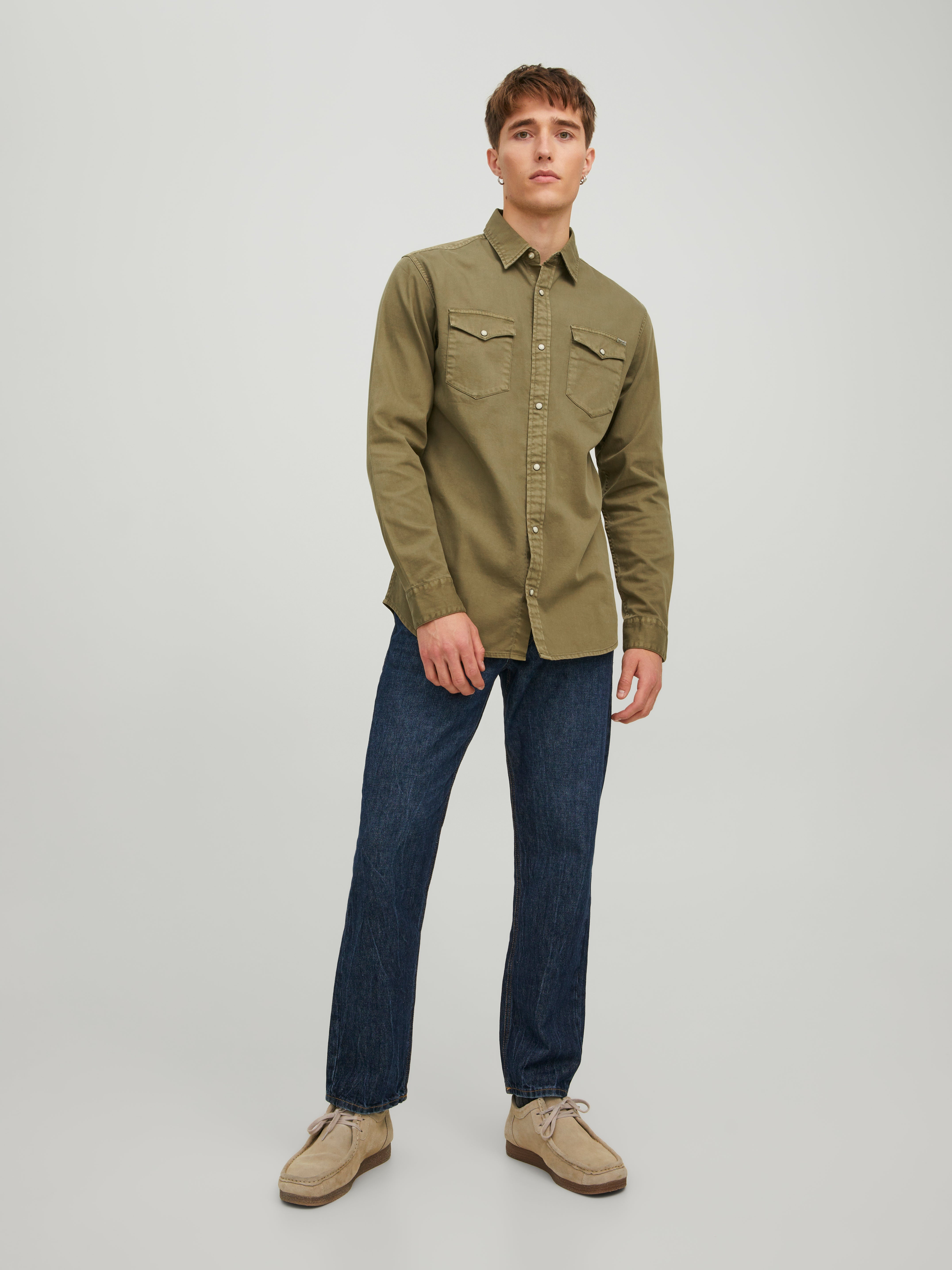JACK & JONES Herren Slim Fit Hemd – 100% Baumwolle, Freizeithemd