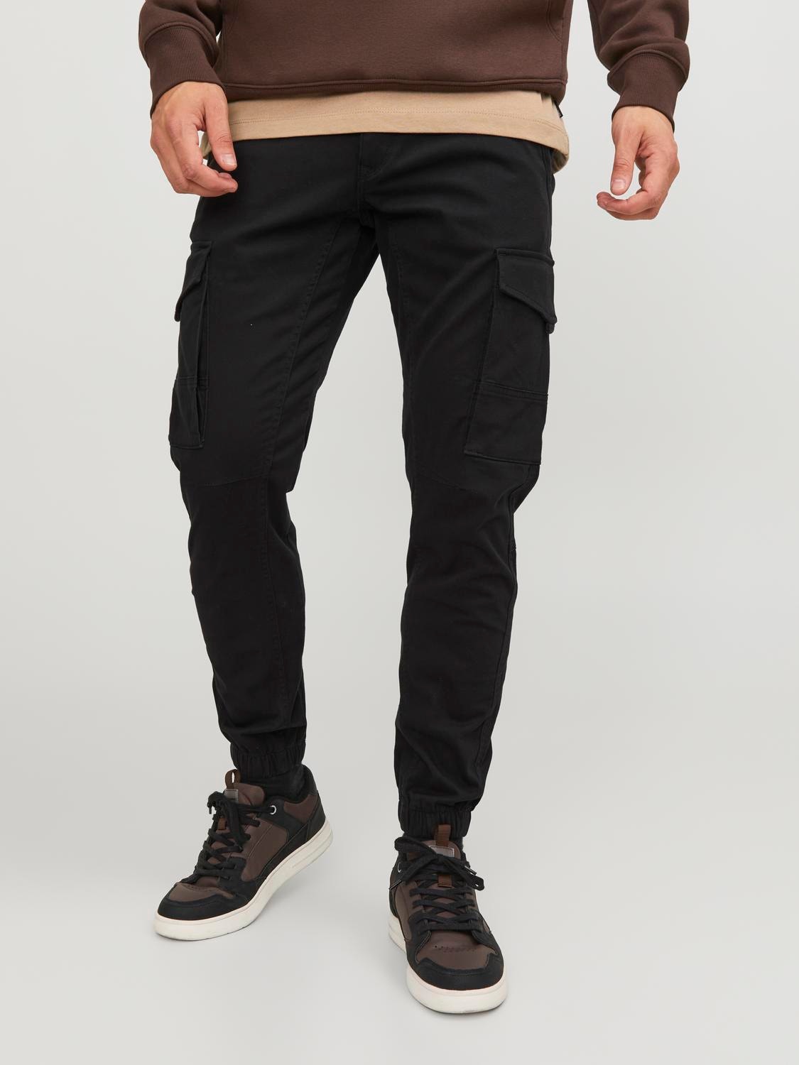 Pantalon cargo Slim Fit, Noir