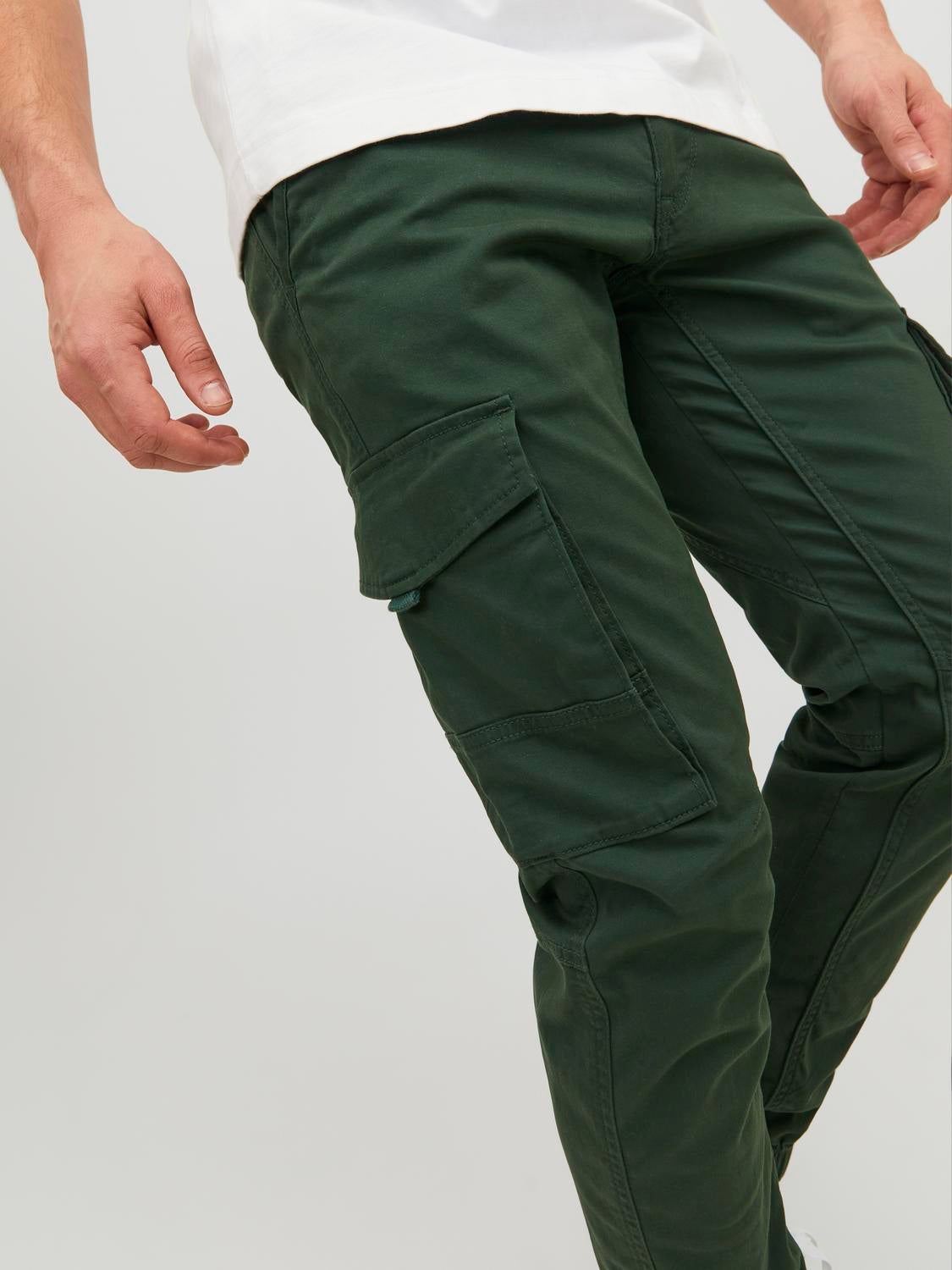 Buy Jack  Jones Men Olive Green Cargo Trousers  Trousers for Men 663106   Myntra