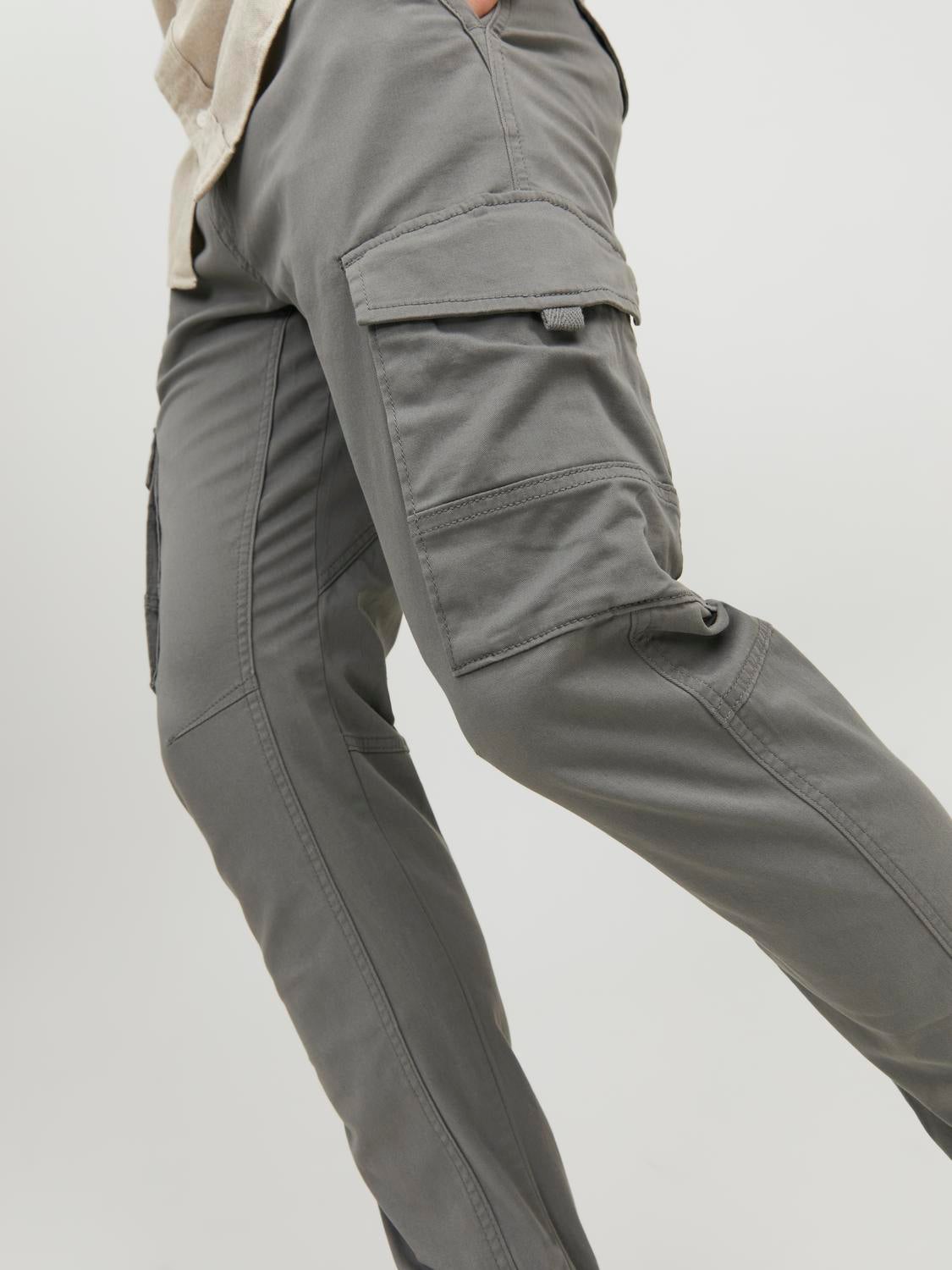 Mens slim fit 2024 tapered cargo pants