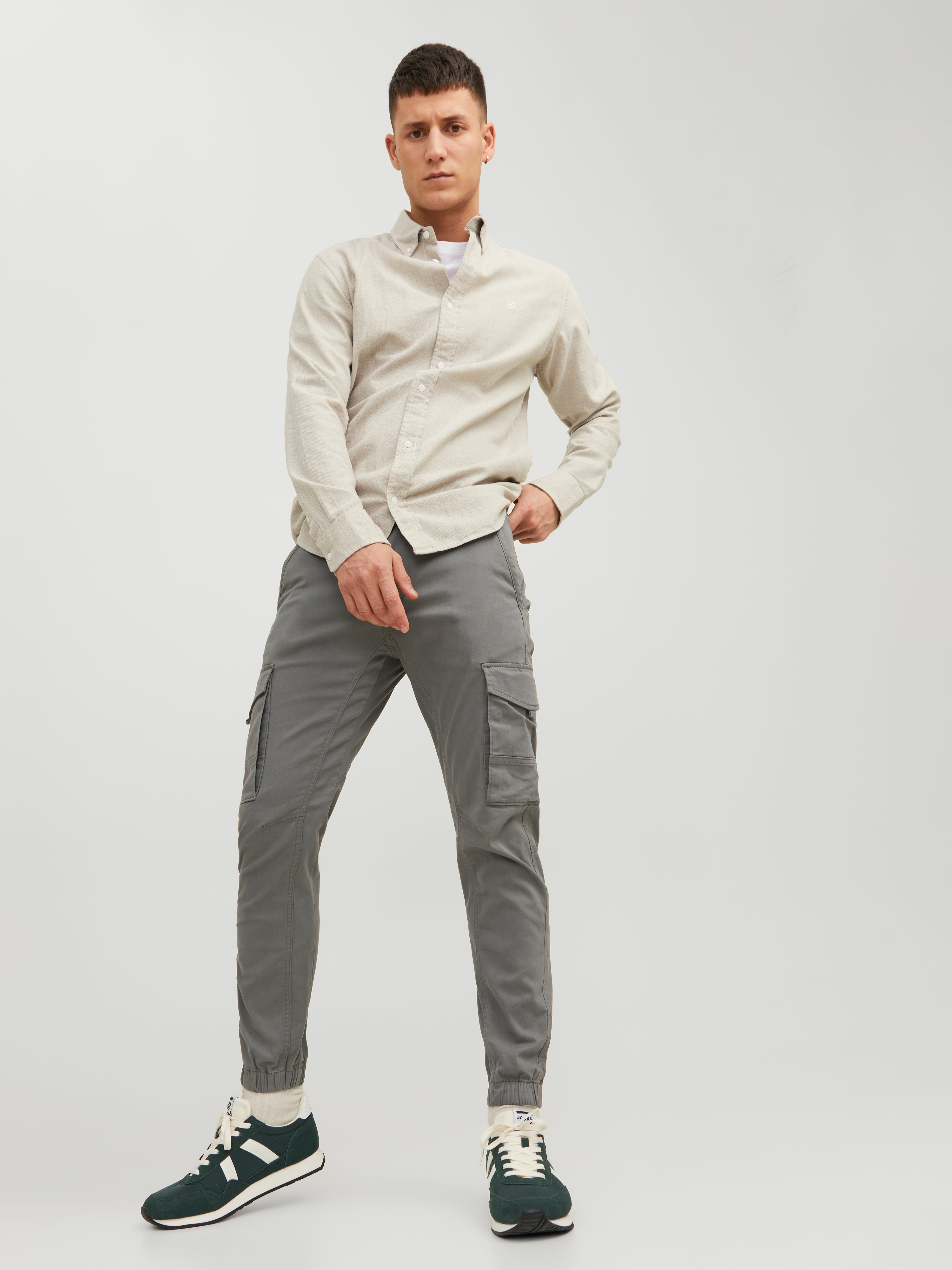 KJDWJKJRF Pantaloni Cargo Da Uomo, In Vita Elasticizzata, Pantaloni Chino, Elasticizzati - Foto 13
