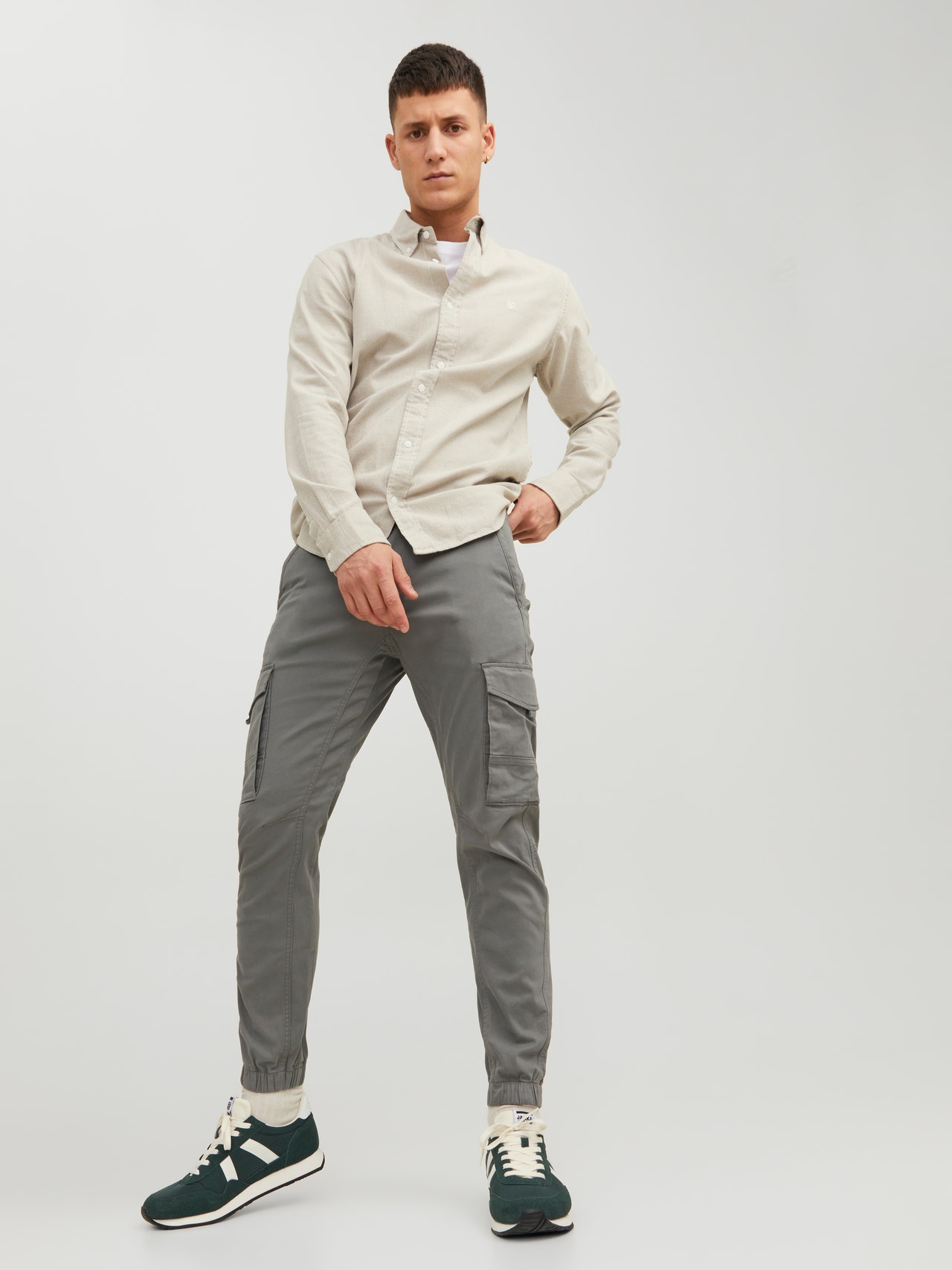 KJDWJKJRF Pantaloni Cargo Da Uomo, In Vita Elasticizzata, Pantaloni Chino, Elasticizzati - Foto 13