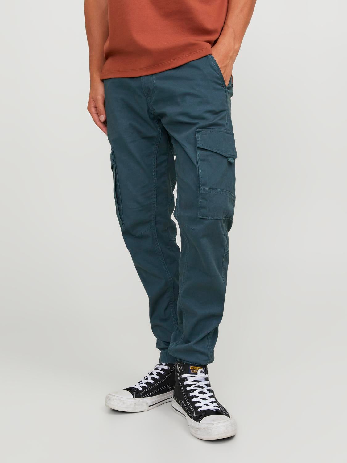 Mens fitted hot sale cargo trousers