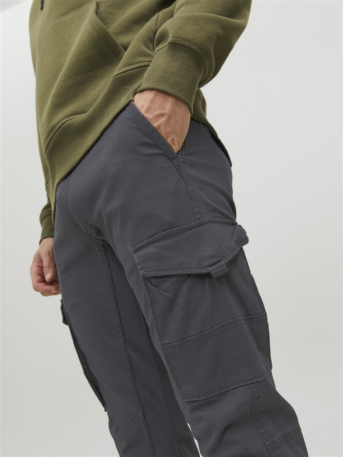 Jack & Jones Men's Cuffed Cargo Trousers Slim Fit Casual Combat Bottom  28W-36W