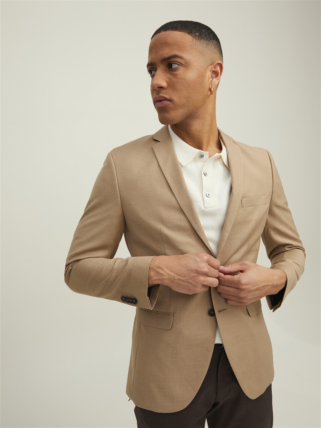 Jack & Jones Premium super slim fit suit jacket in beige