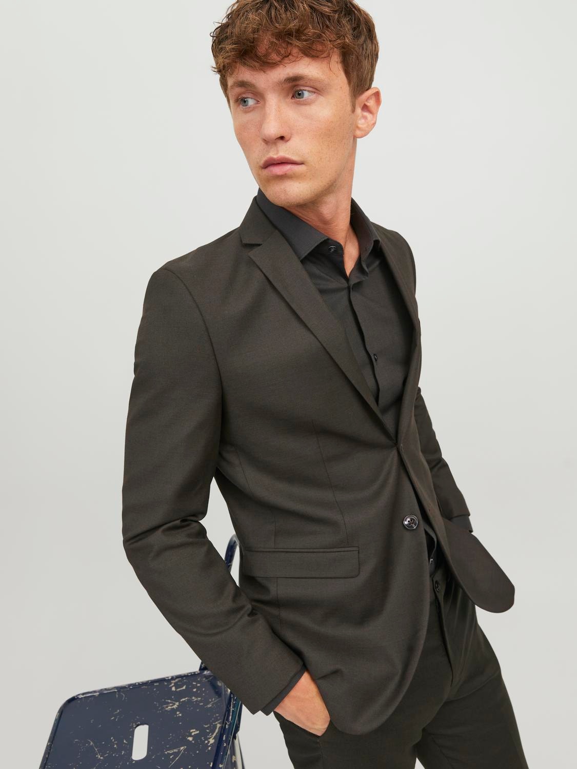 Jack & Jones JPRSOLARIS Blazer Super Slim Fit -Black Ink - 12141107