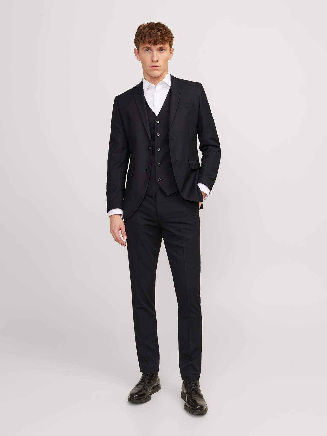 Jack & Jones JPRSOLARIS Slim Fit Tailored Waistcoat -Black - 12141110