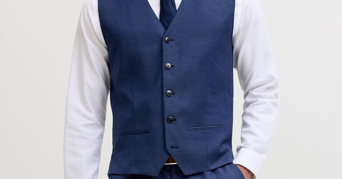 Jack and Jones super slim fit stretch wool mix suit jacket in black