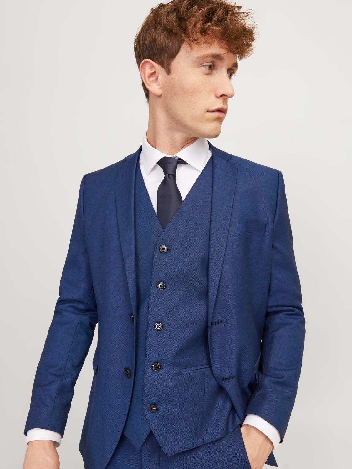 Jack & Jones JPRSOLARIS Slim Fit Tailored Waistcoat -Medieval Blue - 12141110