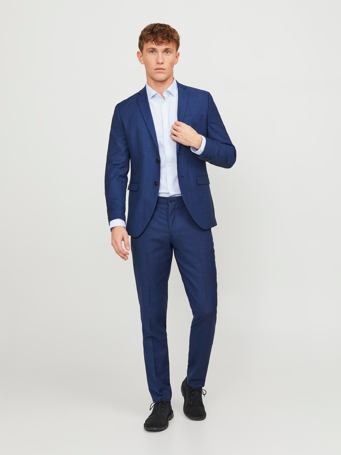 Jack & Jones JPRSOLARIS Super Slim Fit Tailored Trousers -Medieval Blue - 12141112