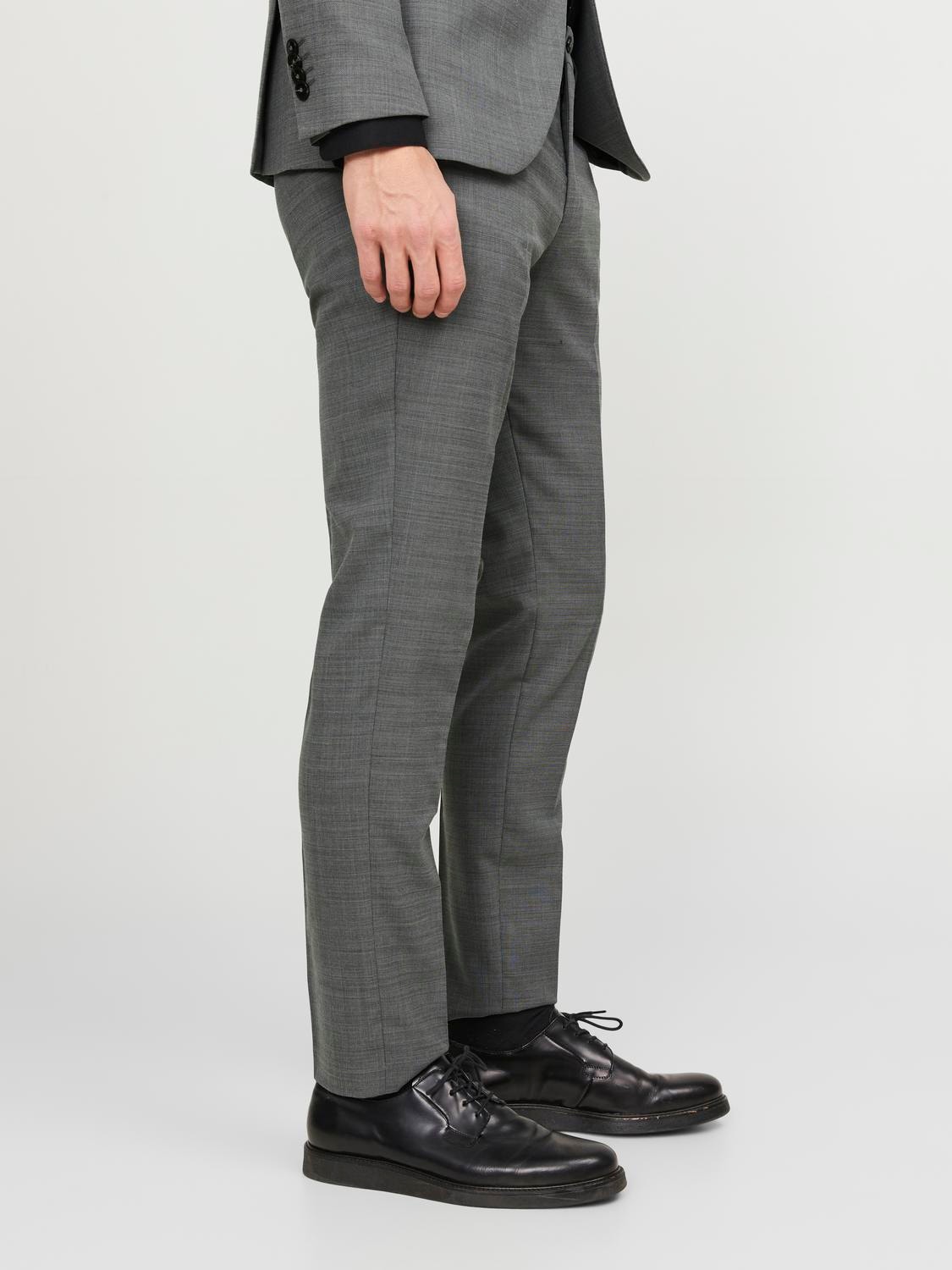 Jack & Jones JPRSOLARIS Super Slim Fit Tailored Trousers -Light Grey Melange - 12141112