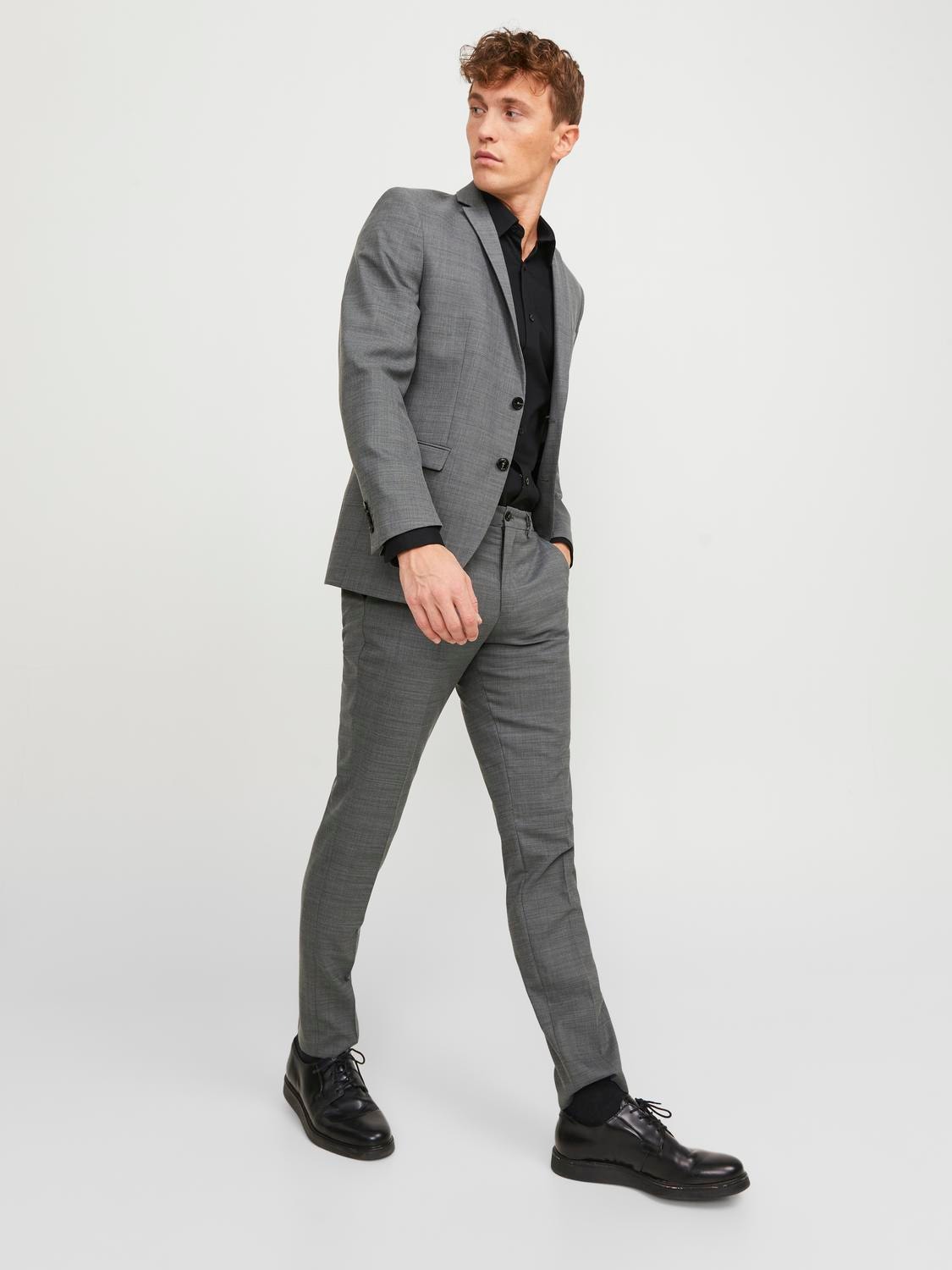 Jack & Jones JPRSOLARIS Super Slim Fit Παντελόνι κατά παραγγελία -Light Grey Melange - 12141112