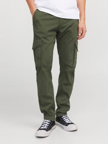 Jack & Jones Priglundantis kirpimas Cargo kelnės -Olive Night - 12141844