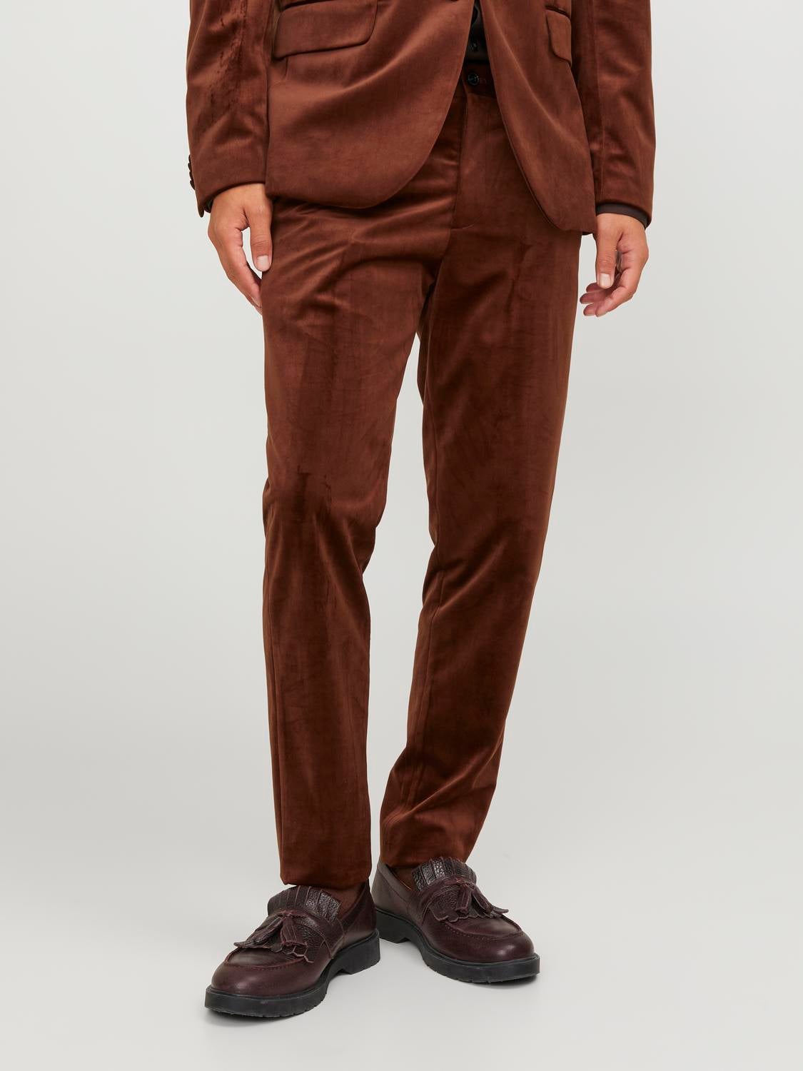 Buy BLACKBERRYS Brown Solid Polyester Cotton Slim Fit Mens Trousers |  Shoppers Stop