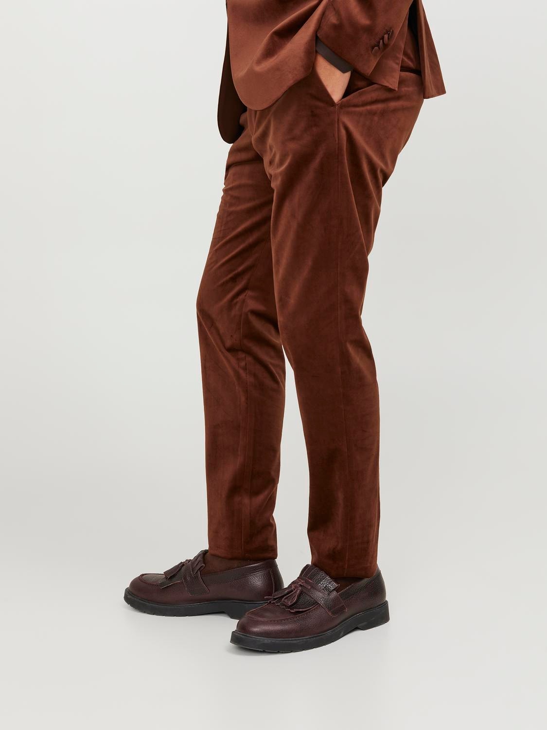 Jack & Jones JPRVELVET Regular Fit Kalhoty na míru -Cherry Mahogany - 12143387