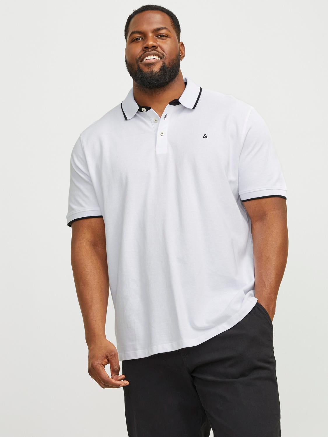 plus size white polo