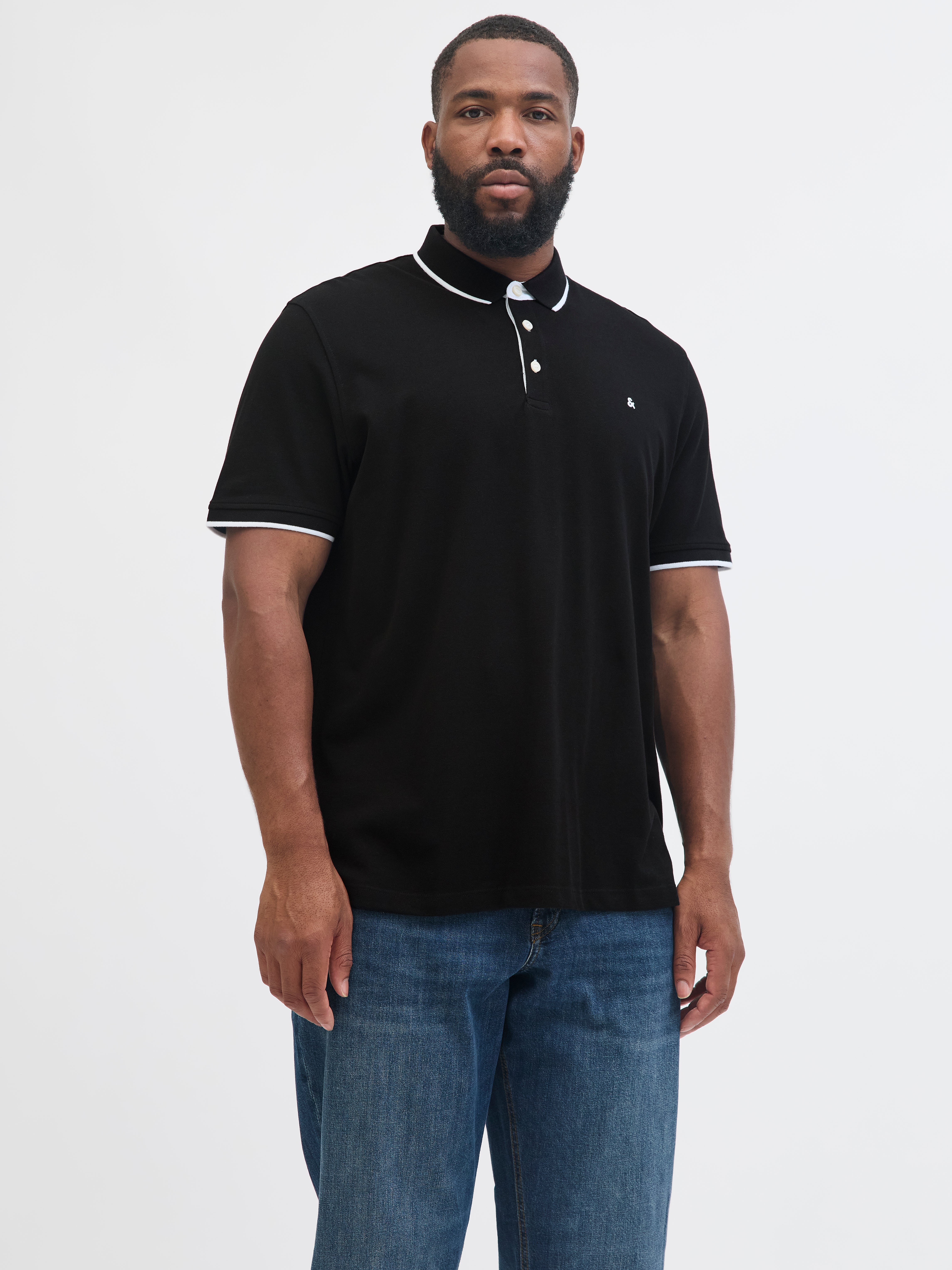 Thumbnail - Plus Size Einfarbig Poloshirt