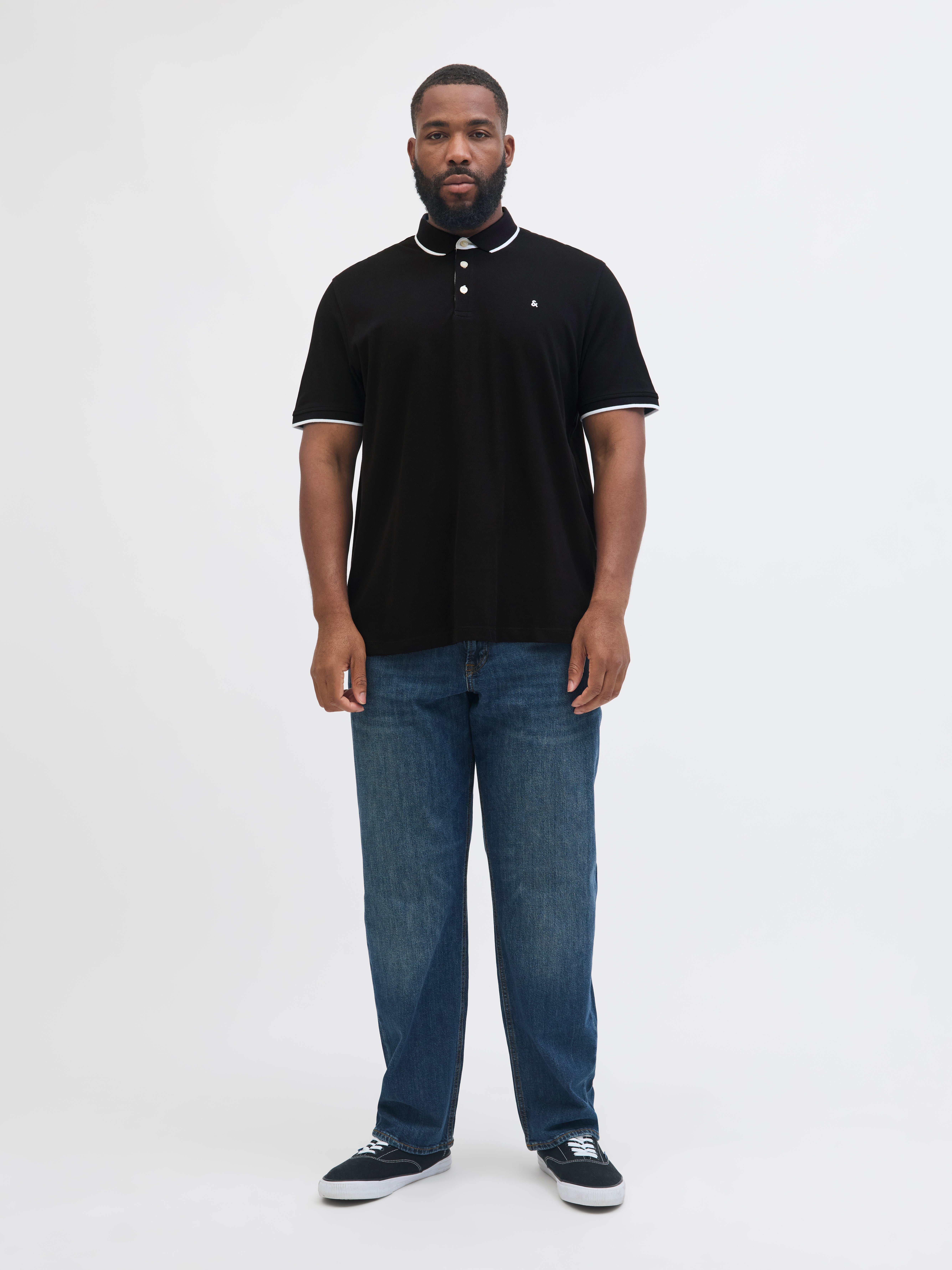 Thumbnail - Plus Size Einfarbig Poloshirt