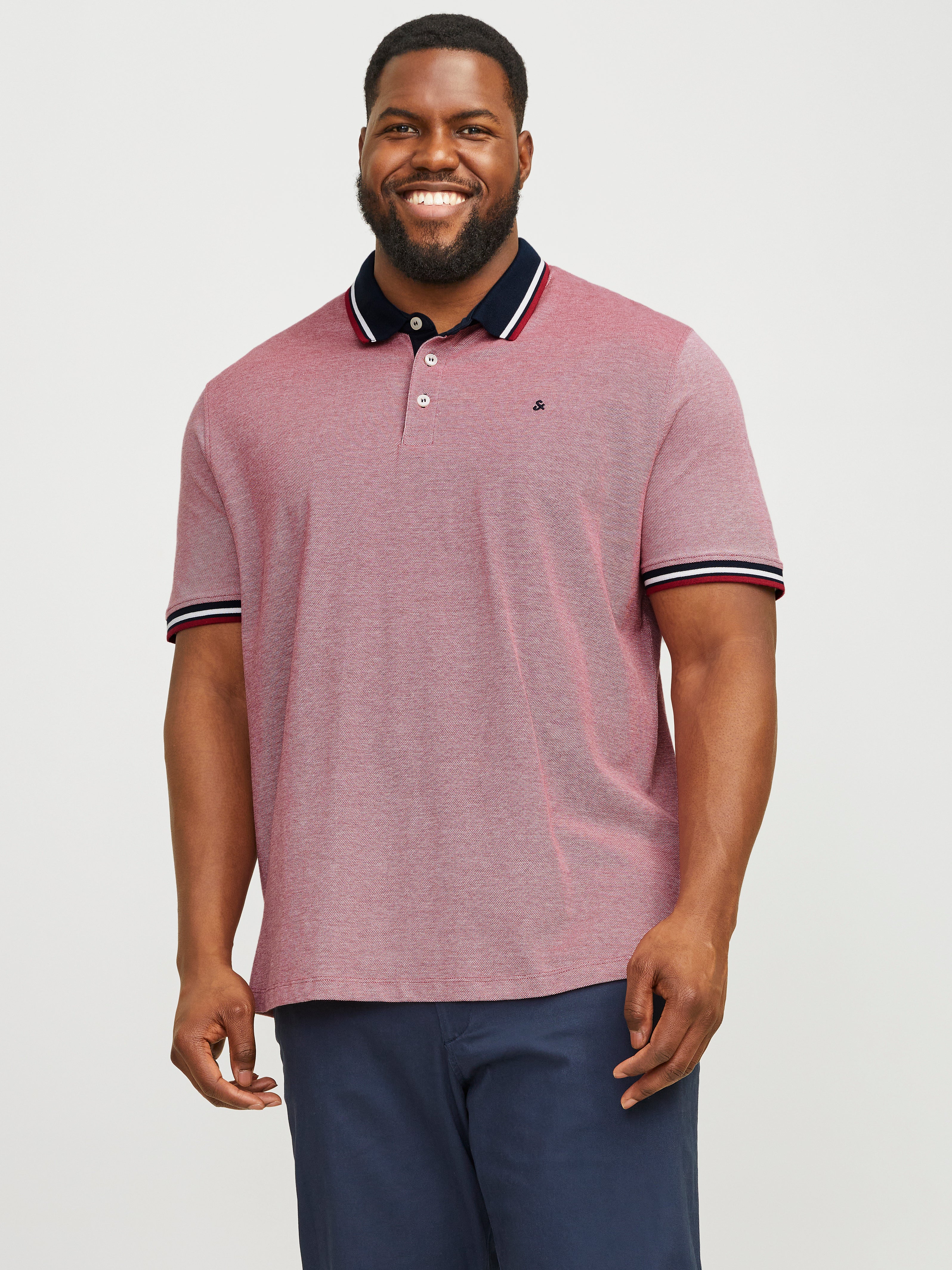 Jack & Jones Plus Size Plain Polo -Rio Red - 12143859