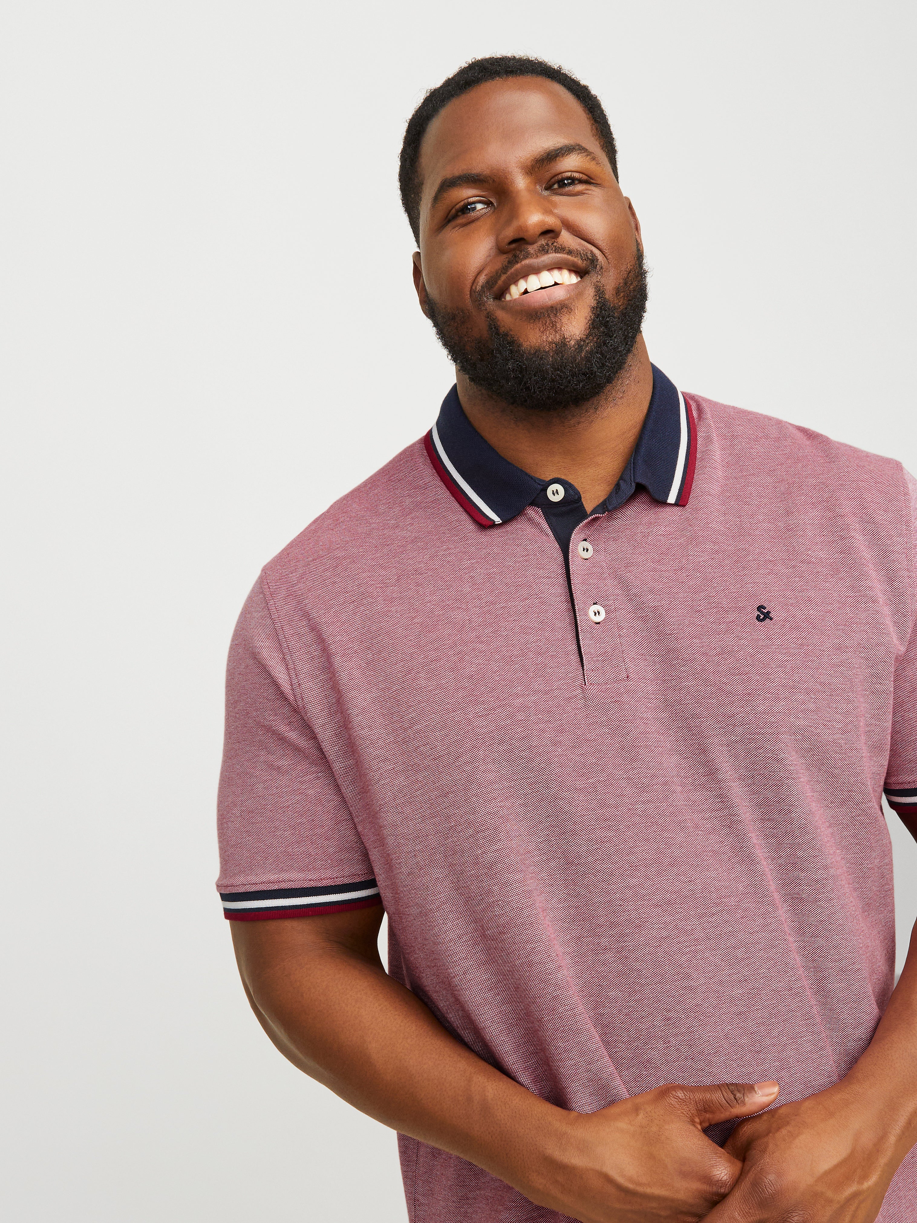 Jack & Jones Plus Size Plain Polo -Rio Red - 12143859