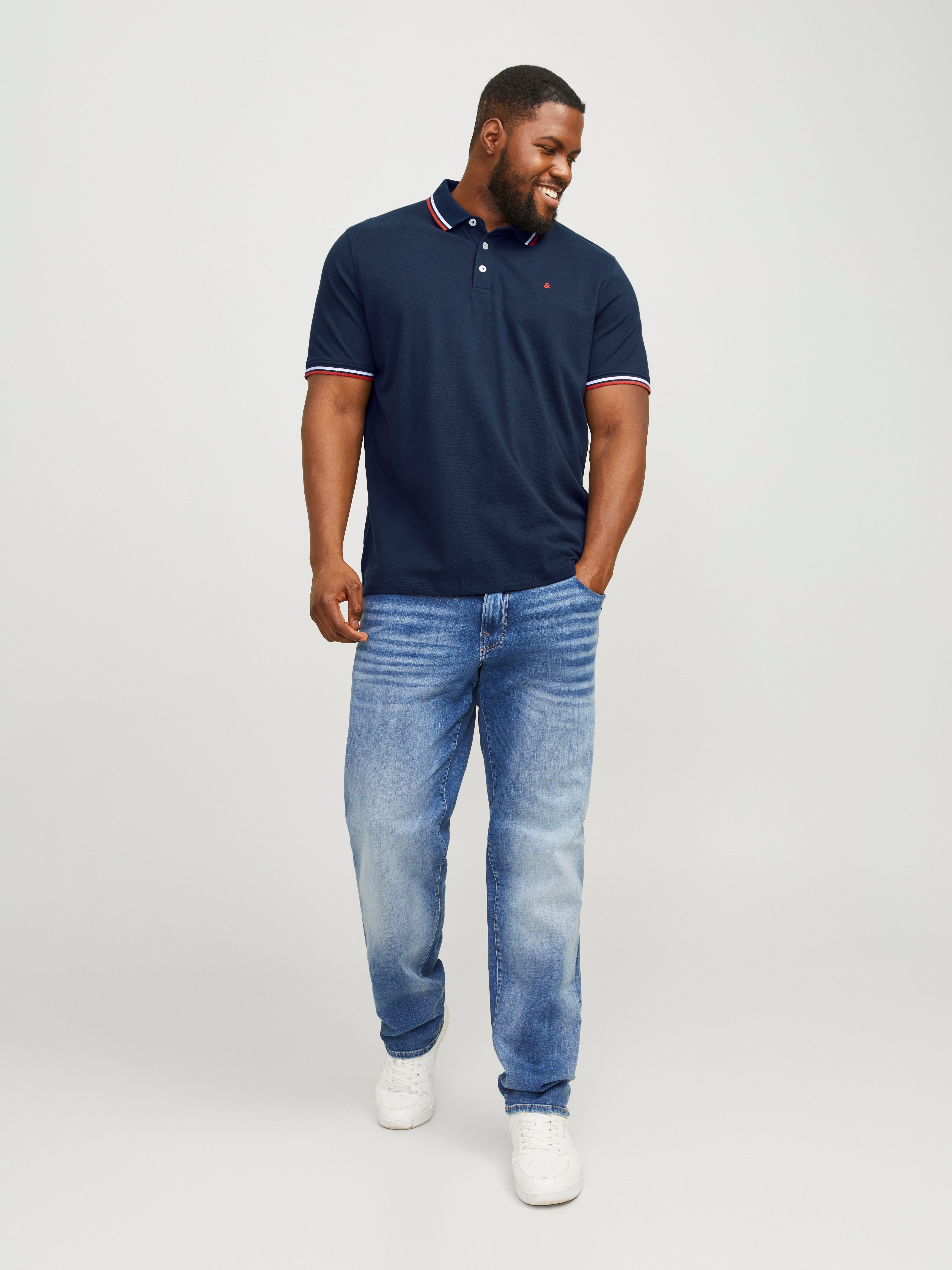 Thumbnail - Plus Size Einfarbig Poloshirt