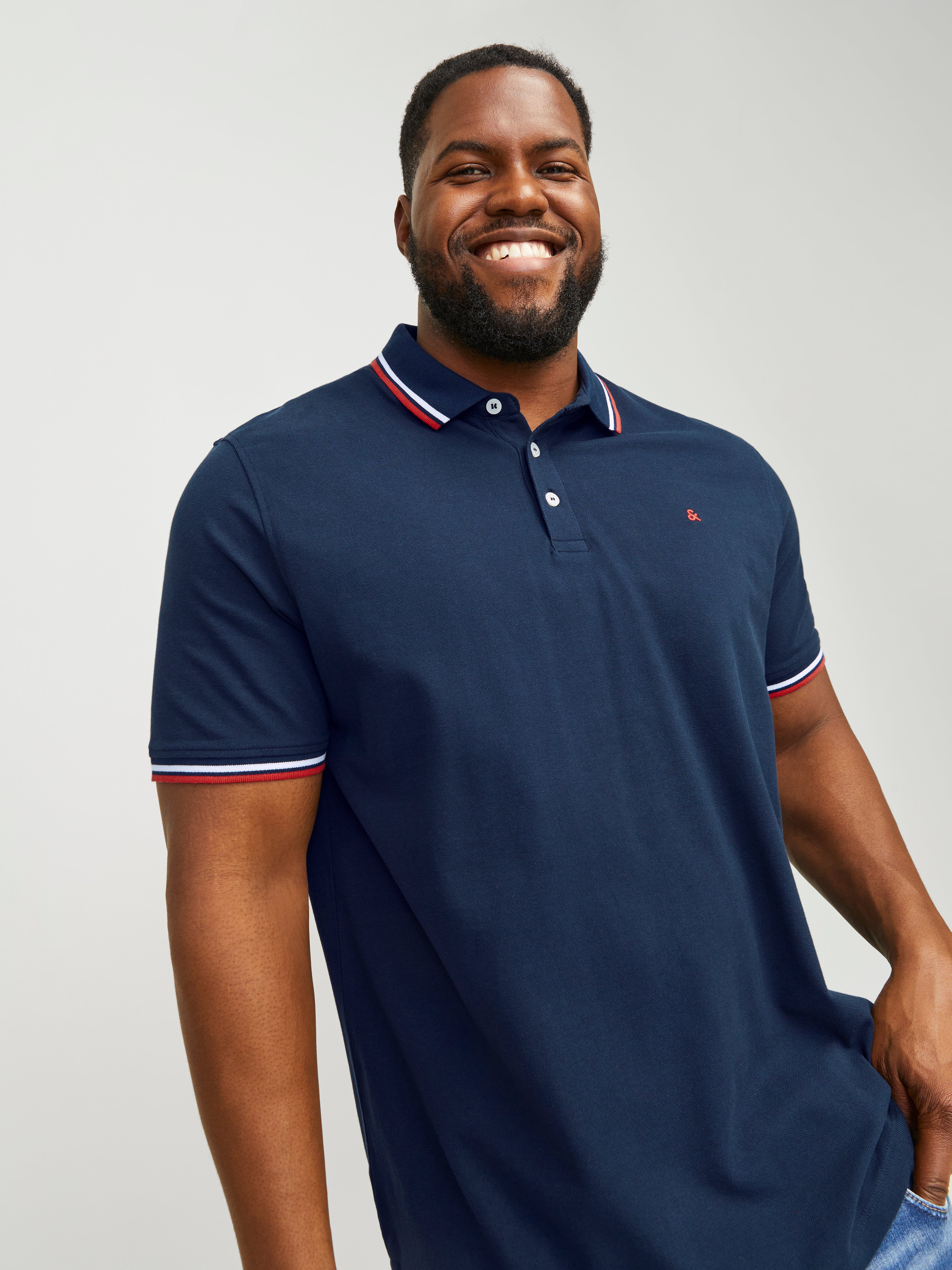 Jack & Jones Plus Size Plain Polo -Navy Blazer - 12143859