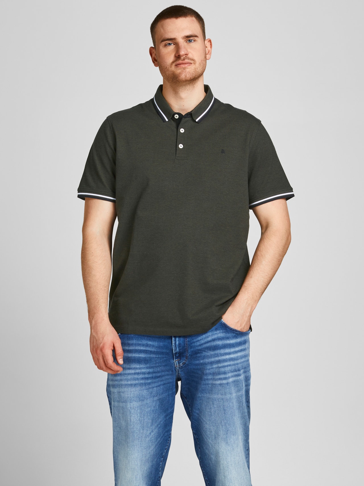 Jack & Jones Plus Size Enfärgat T-shirt -Forest Night - 12143859